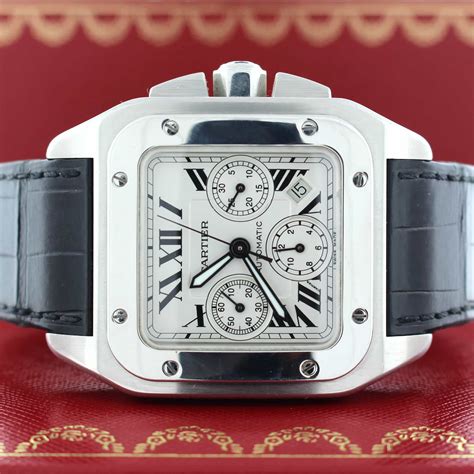 cartier santos xl blue|cartier santos 100 xl chronograph.